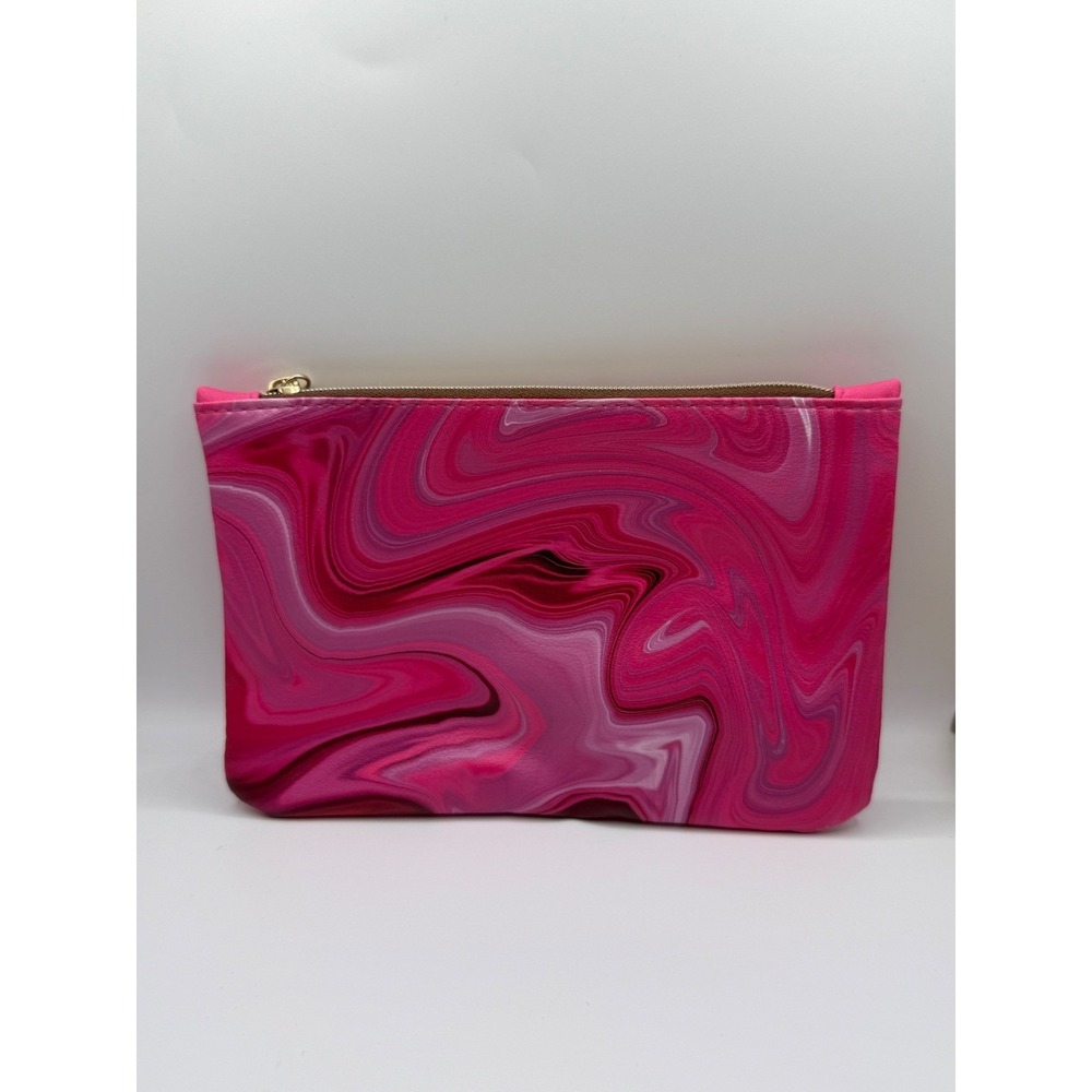 Ipsy Pink Marble Makeup Bag Self-Love Is The Best Love Heart Zipper Pouch Pinks